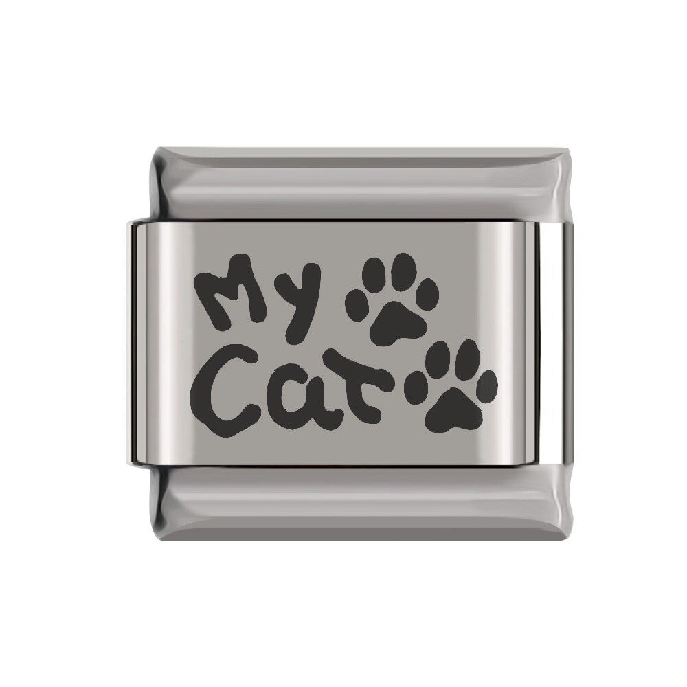 Hapiship Daisy Unicorn Alpaca Cat Dog Footprints Charm Fit 9mm Bracelet Stainless Steel Jewelry Making DJ197