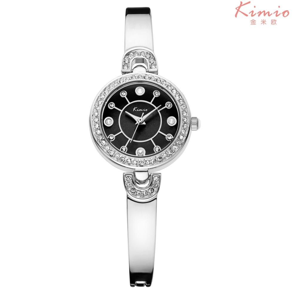 KIMIO Brand Stainless Steel Women Watches Imitation Pearl Peacock Dial Bracelet Watch Waterproof Quartz Watch Dress Clock Montre