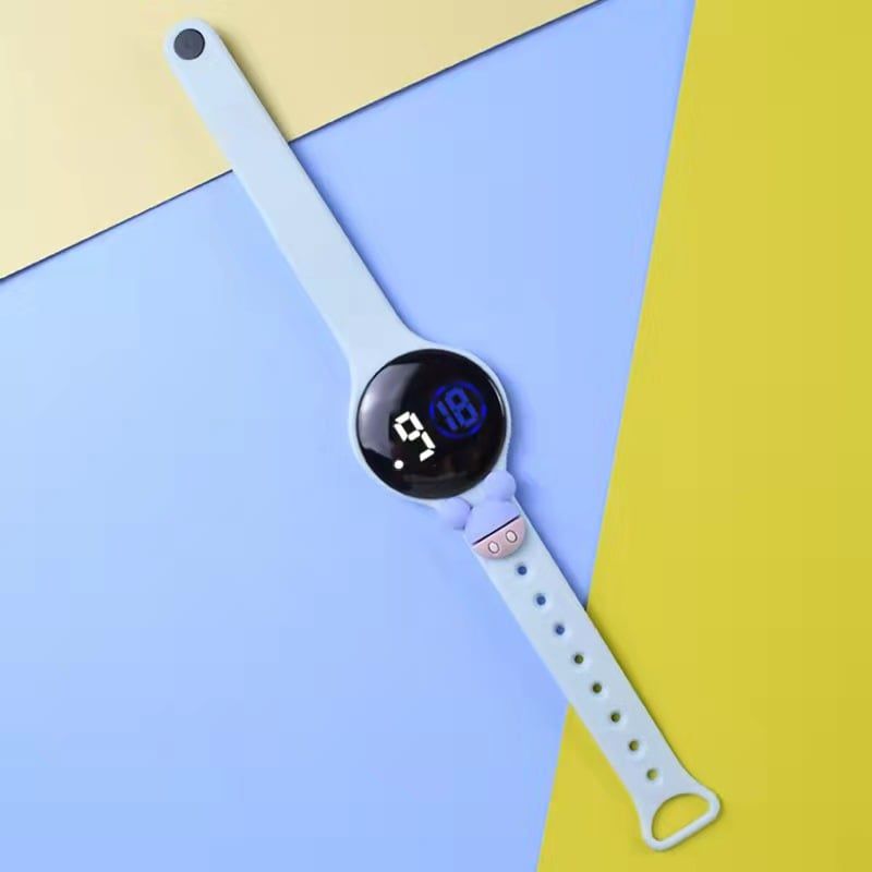 Cartoon Watch Round Dial Waterproof LED Cute Children Electronic Kids Digital Wristwatch for Student