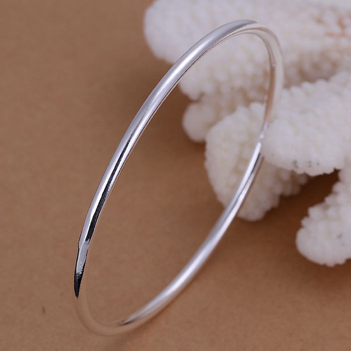 Silver plated Fashion Jewelry 3mm Single Circle Bracelets&Bangle,Wholesale SMTB135