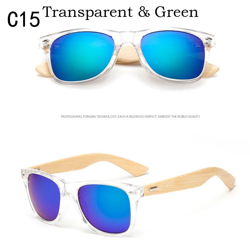 6-KP1501-C15Wood Sunglasses Men Women Square Bamboo Women for Women Men Mirror Sun Glasses Oversize Retro De Sol Masculino Handmade