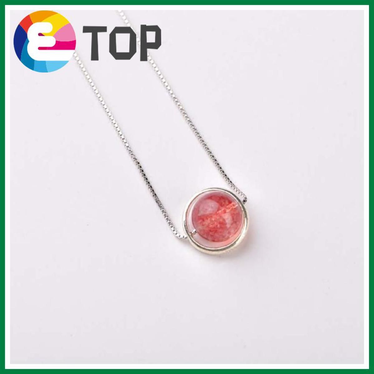 Simple Small Strawberry Crystal Necklace Korean Student Sen Multi-Layer Crystal Necklace Ball Transfer Chain Jewelry