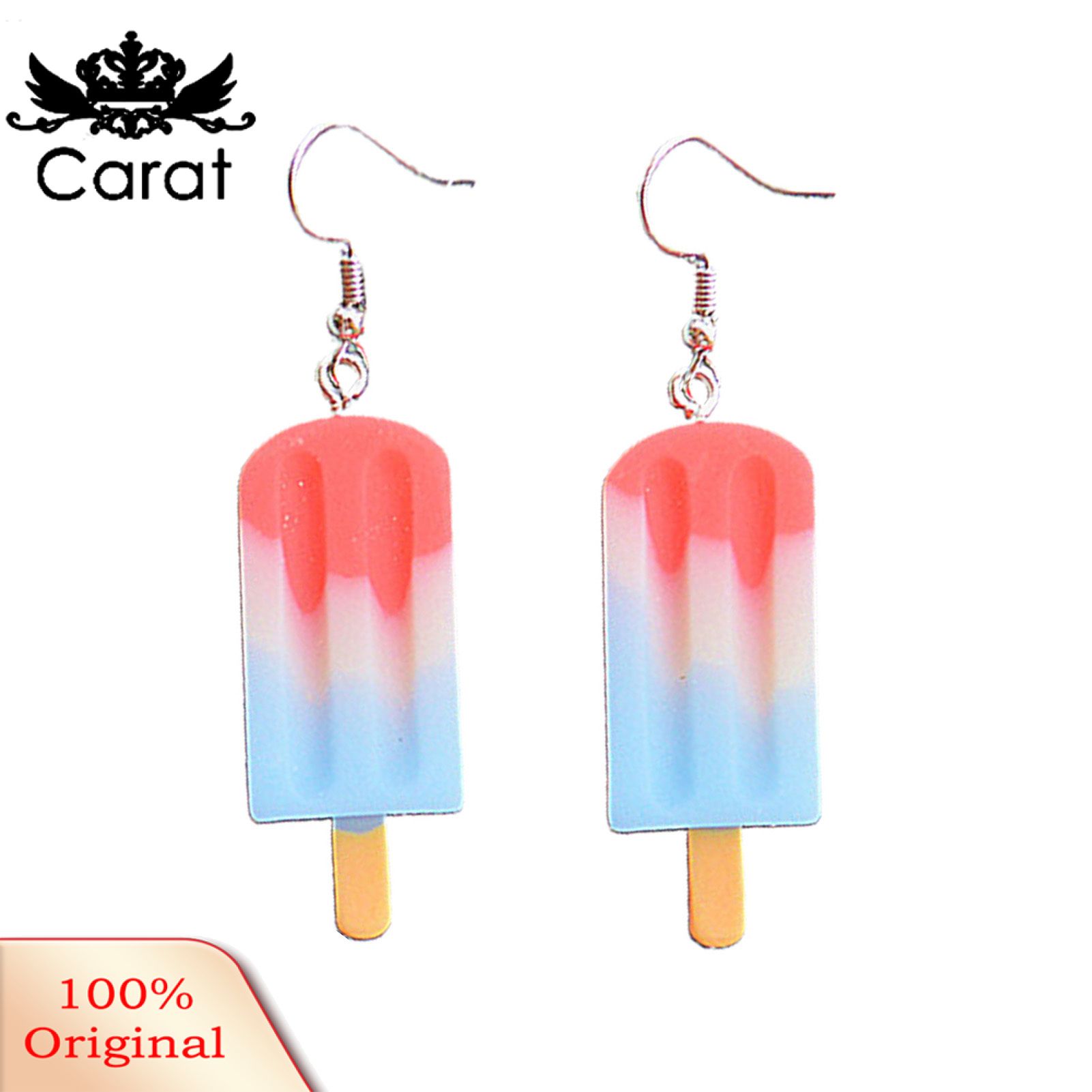 Carat Dangle Earrings Emulational Ice Cream Sweet Vivid Cute Stainless Girl Eardrop for Gift