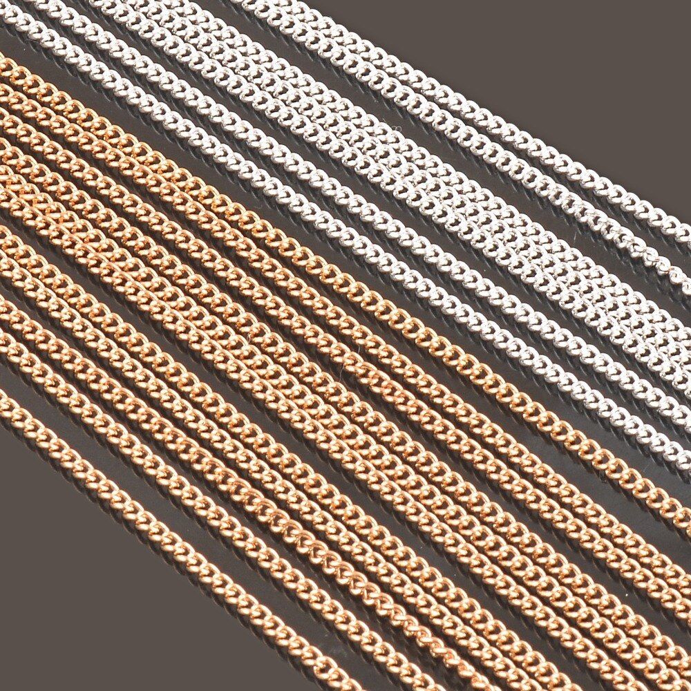1Pc 2mm Tiny Link Chain Necklace For DIY jewelry chains for pendant necklace bracelet