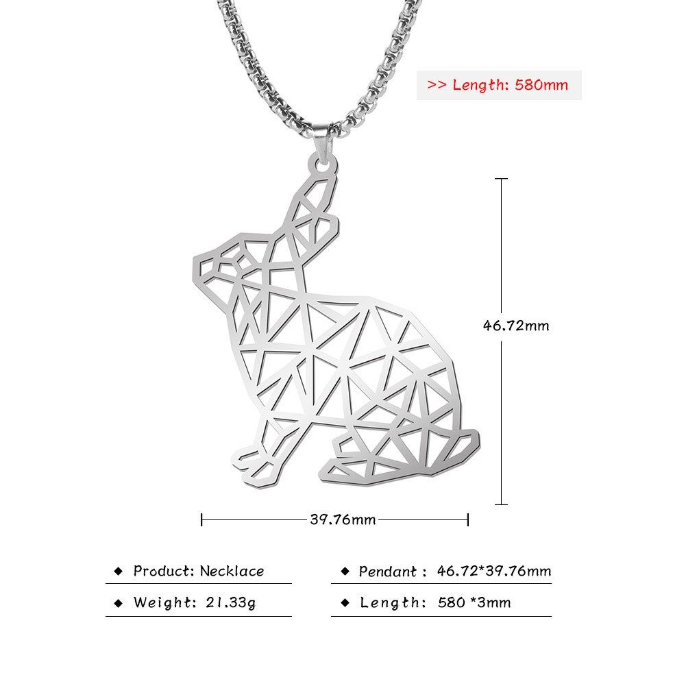 Skyrim Bear Wolf Tiger Leopard Dog Rabbit Animal Pendant Necklace Stainless Steel Statement Box Chain Male Men Necklaces Jewelry
