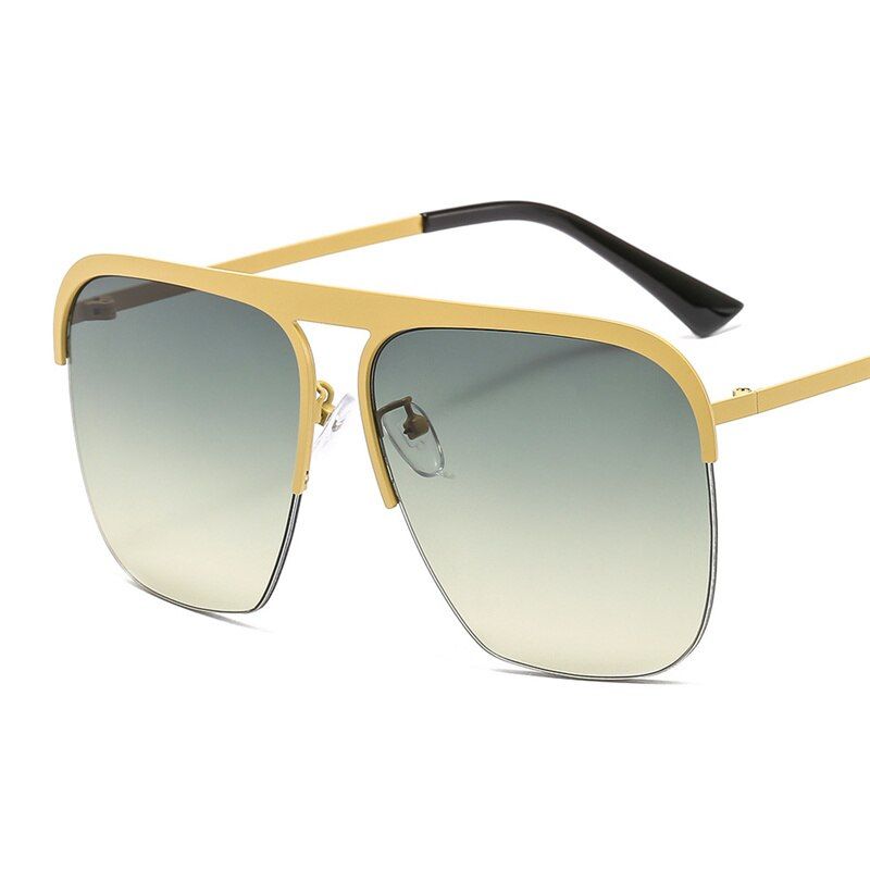 6Oversized Rimless Sunglasses Women Vintage Square Sun Glasses Luxury Brand Metal Gradient Women Sun Glasses UV400 Lunette