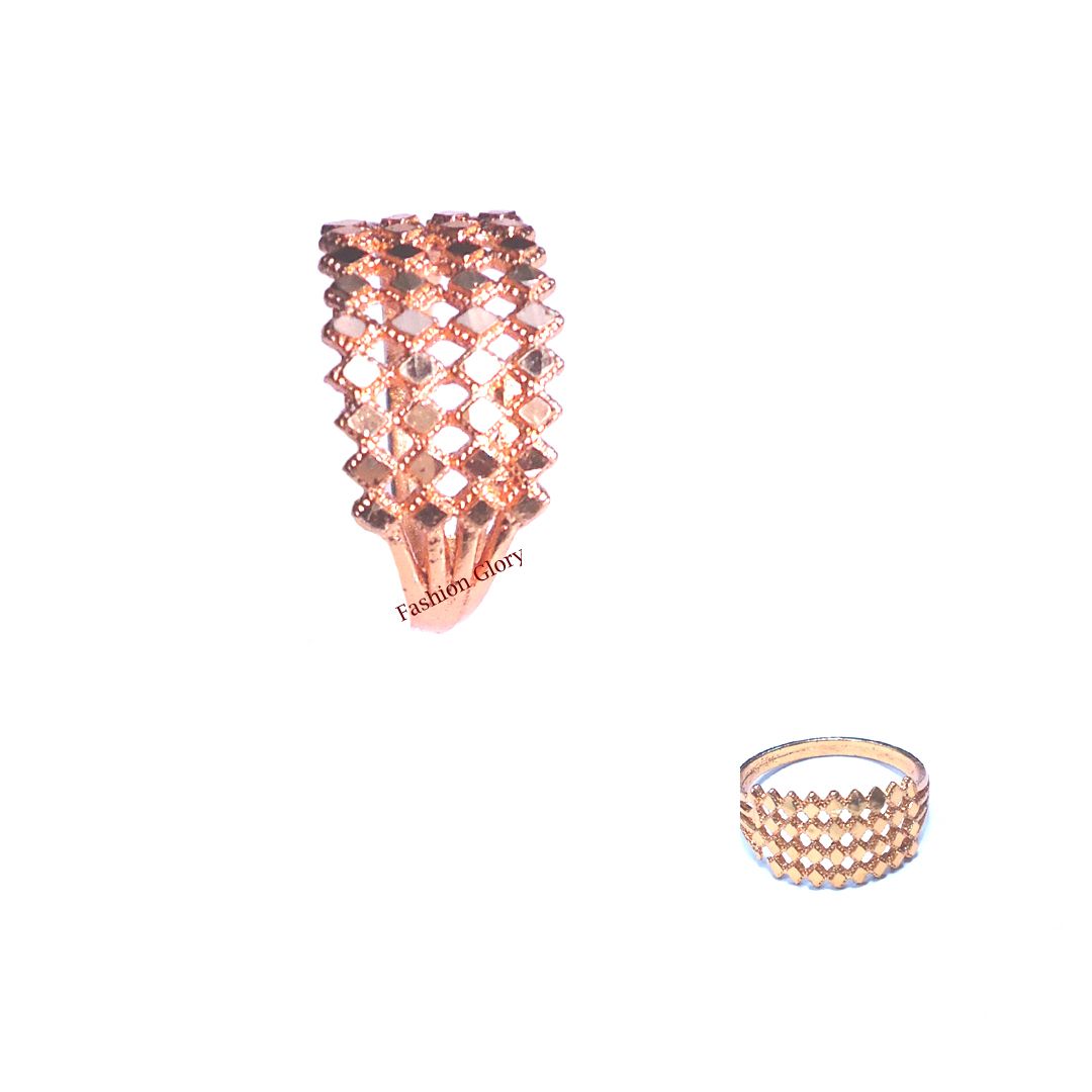 Fashion Luxury Design Golden Plated Finger Ring For Women.