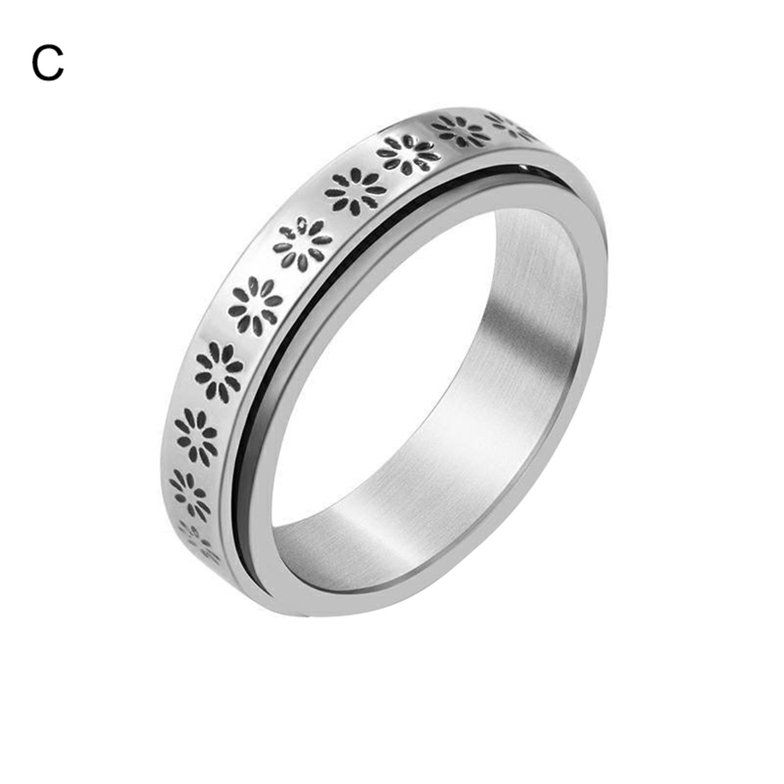 Fidget Band Rings Korean Style Women Men Moon Star Sun Ring Stress Relieving Reduce Anxiety