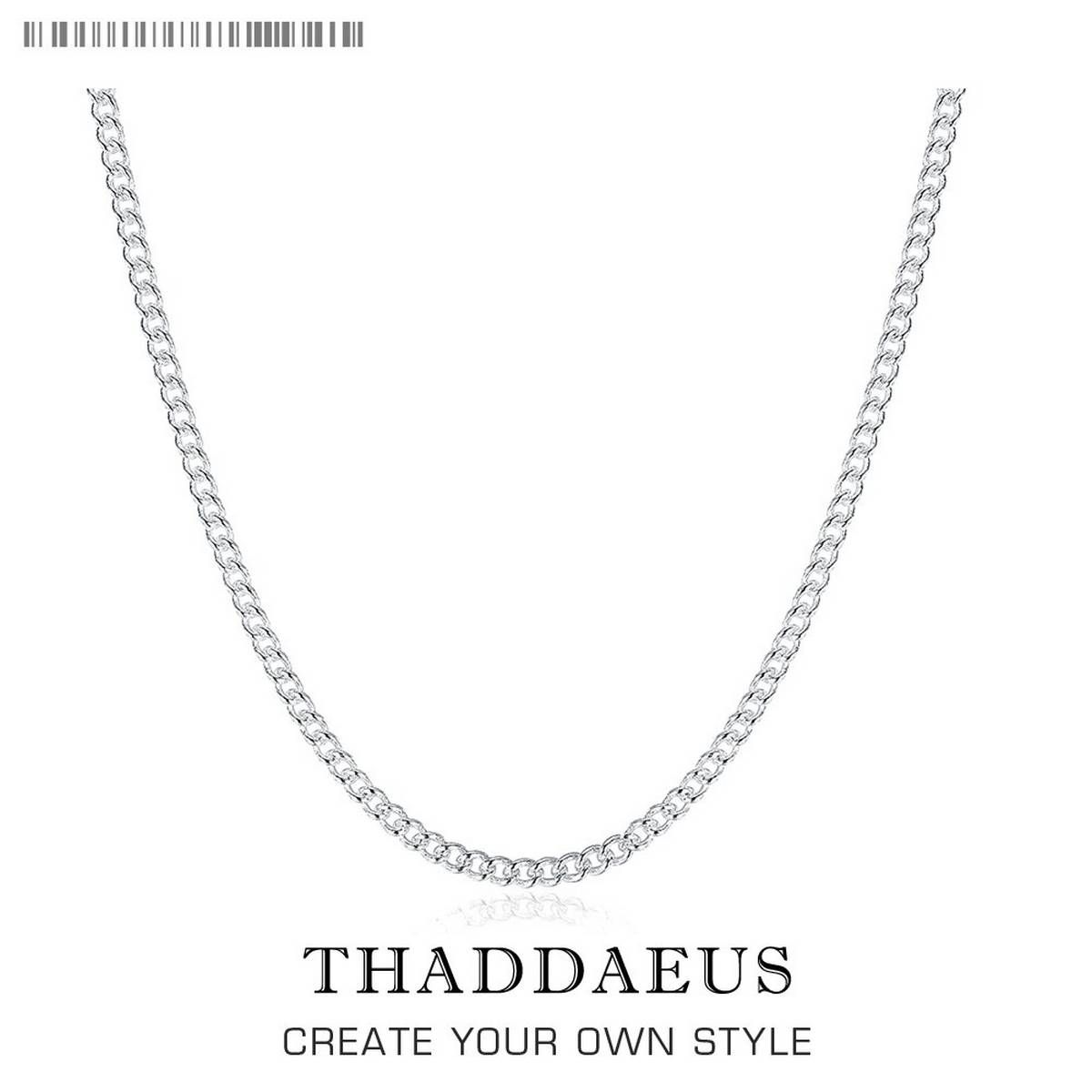 2mm Sideway Link Chain Necklace,2017 Brand New Ts Glam Fashion Jewelry Thomas 925 Sterling Silver Bijoux Gift For Men Women