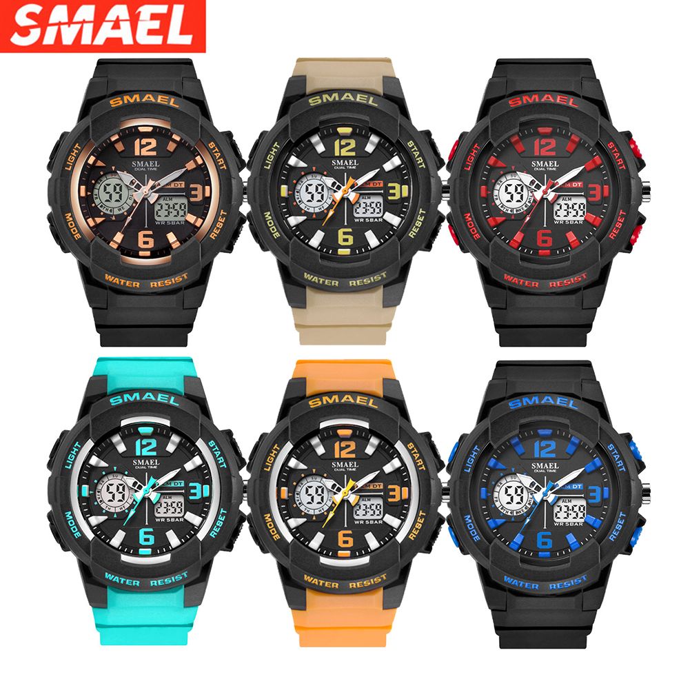 SMAEL Unisex Backlight Stopwatch Calendar Sports Quartz Digital Wrist Watch