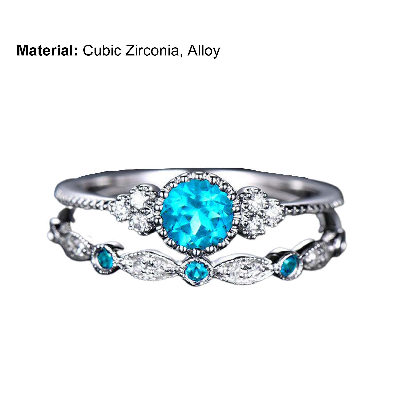 Women Rings Exquisite Shining Cubic Zirconia Wedding Ba