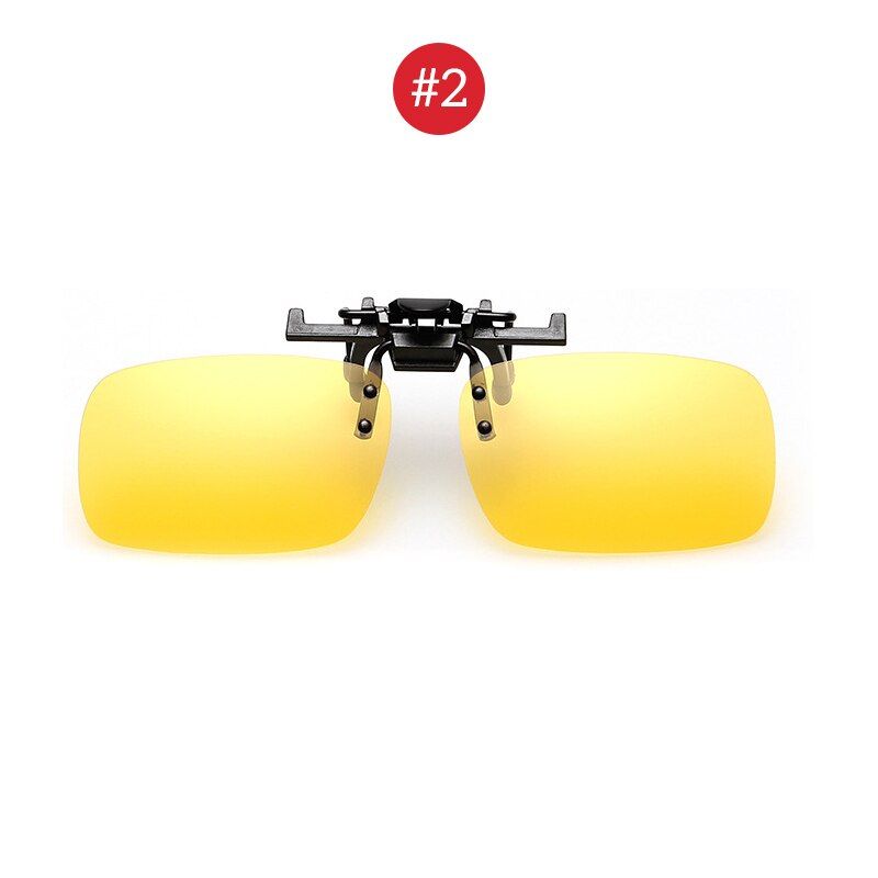 2 Night VisionM Size -with caseVIVIBEE Men Polarized Clip on Sunglasses for Driving 2021 Night Vision Yellow Women Square Sun Glasses with Clips Unisex Clips