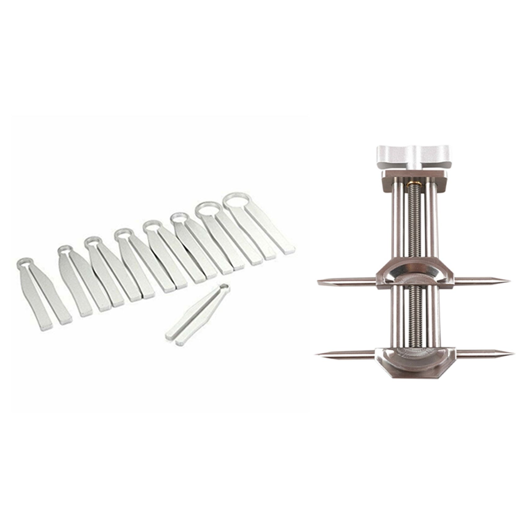 10 Pcs Lens Repair Tool: 9 Pcs Repair Wrench Clamp Tool Kit & 1 Pcs Stainless Steel Vise for 27mm-107mm Lens Filter
