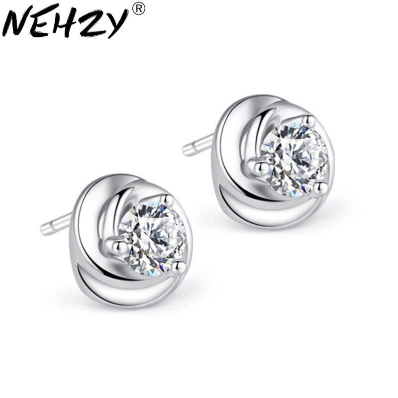 woman jewelry Hot fashion flower rotating white Earrings purple white  zircon