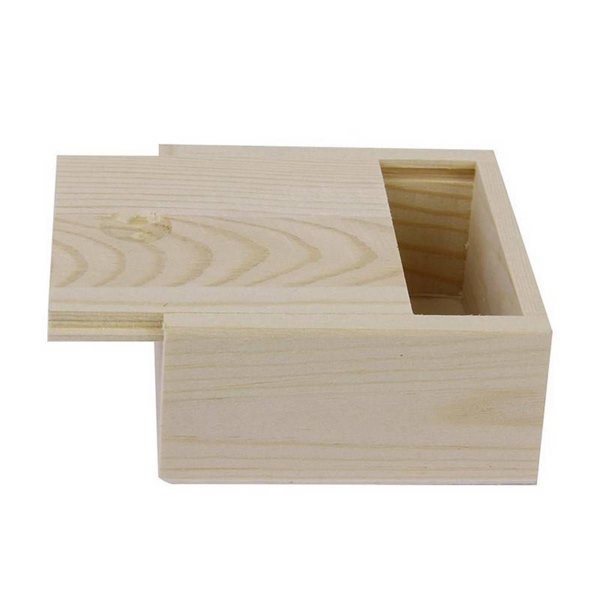 Small Plain Wooden Storage Box Case for Jewellery Small Gadgets Gift Wood color
