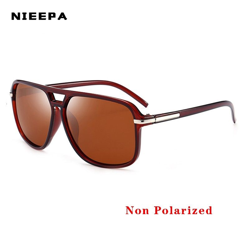 2022 Luxury Polarized Sunglasses Men Women Fashion Square Male Sun Glasses Vintage Driving Fishing Eyeglasses Shades UV400-BROWN Tea-Non Package