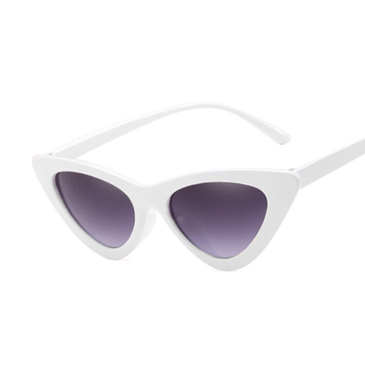 WdoublegrayNew Retro Fashion Sunglasses Women Brand Designer Vintage Cat Eye Black White Sun Glasses Female Lady UV400 Oculos
