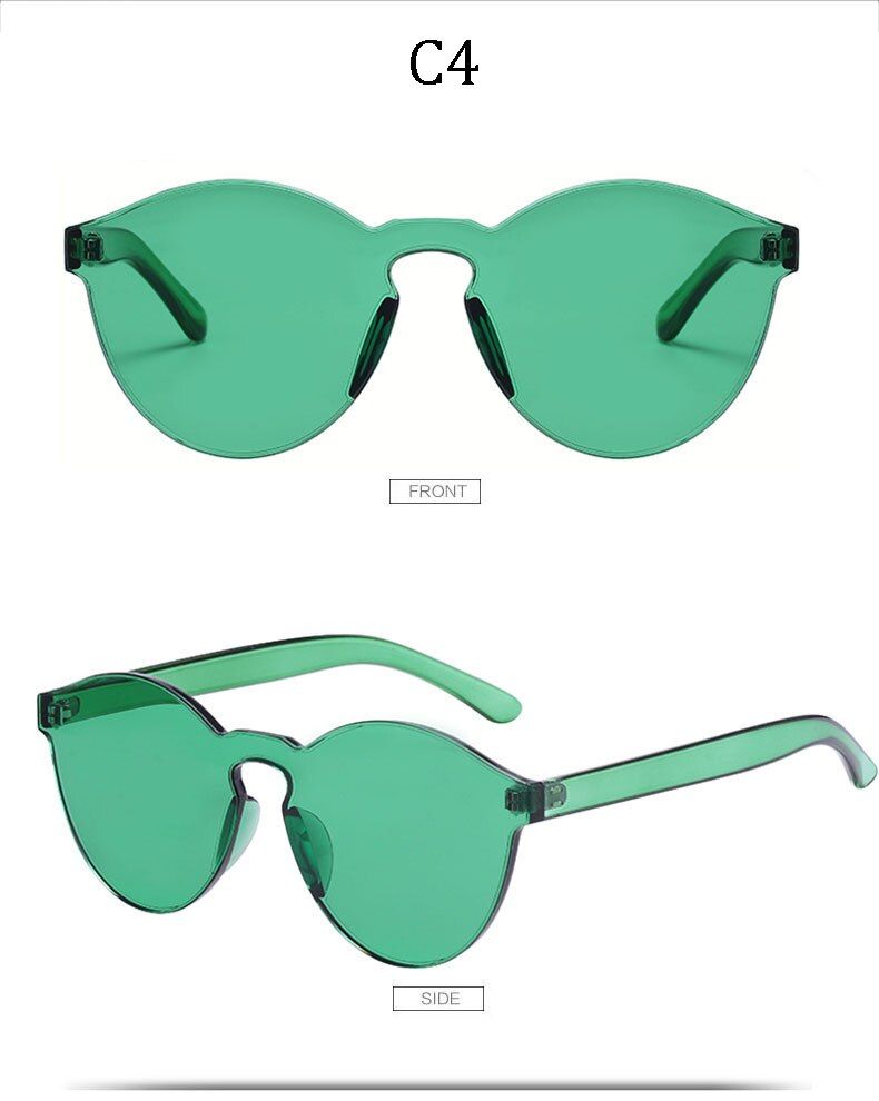 9803 C4NEW Fashion Women Cat Eye Shades Luxury Sunglasses Integrated Eyewear Candy Color UV400 Summer Styles ocean lens