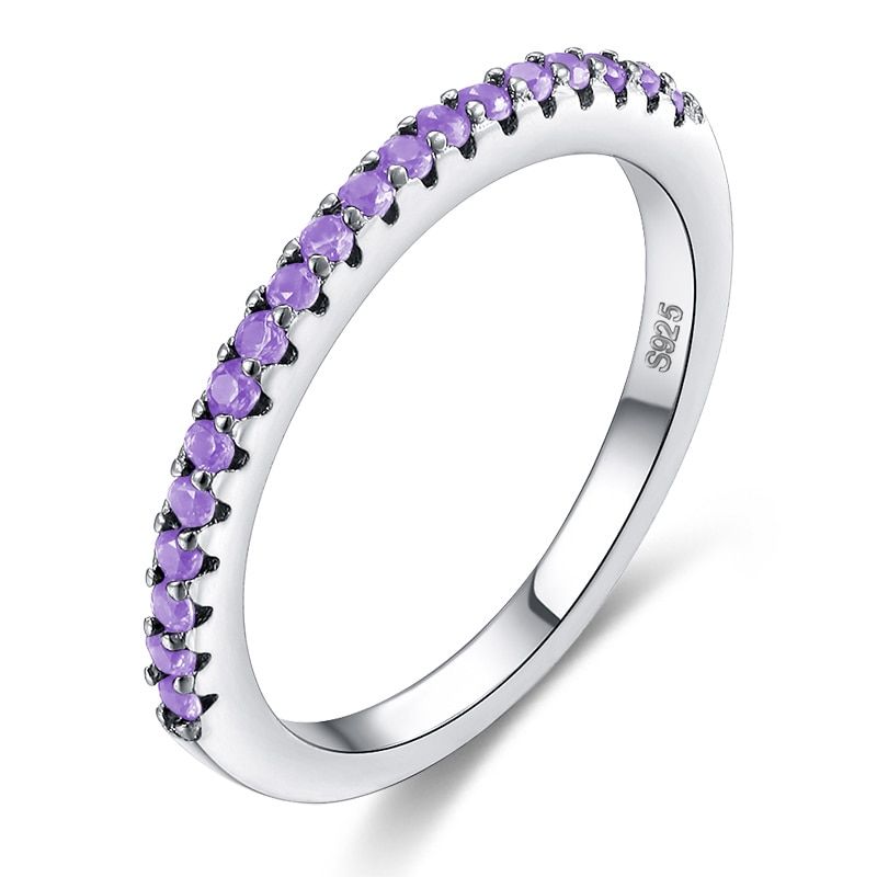 2018  Fashion Multicolor Zirconia Party Women Engagement Ring With Silver Color Crystal Wedding Rings For Lady Jewelry Gift