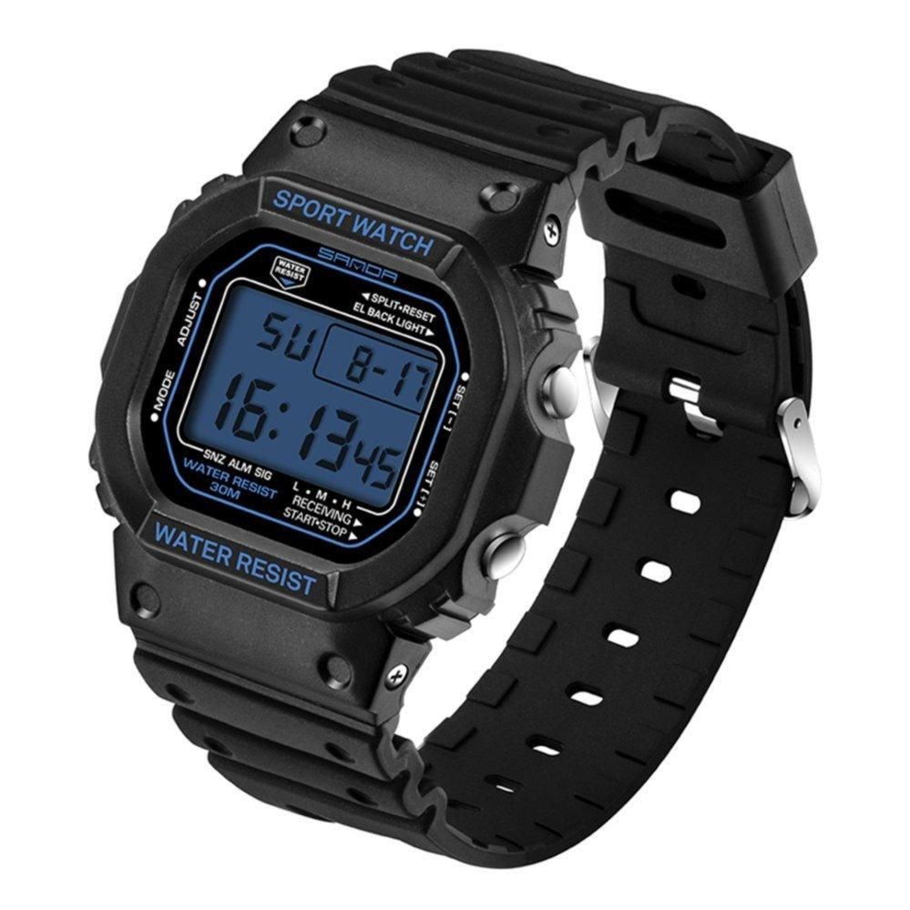 SANDA Brand Waterproof Sport Watches Men Women Lovers Couple Watch LED Light Digital Watch Silicone Strap Unisex Hour - intl