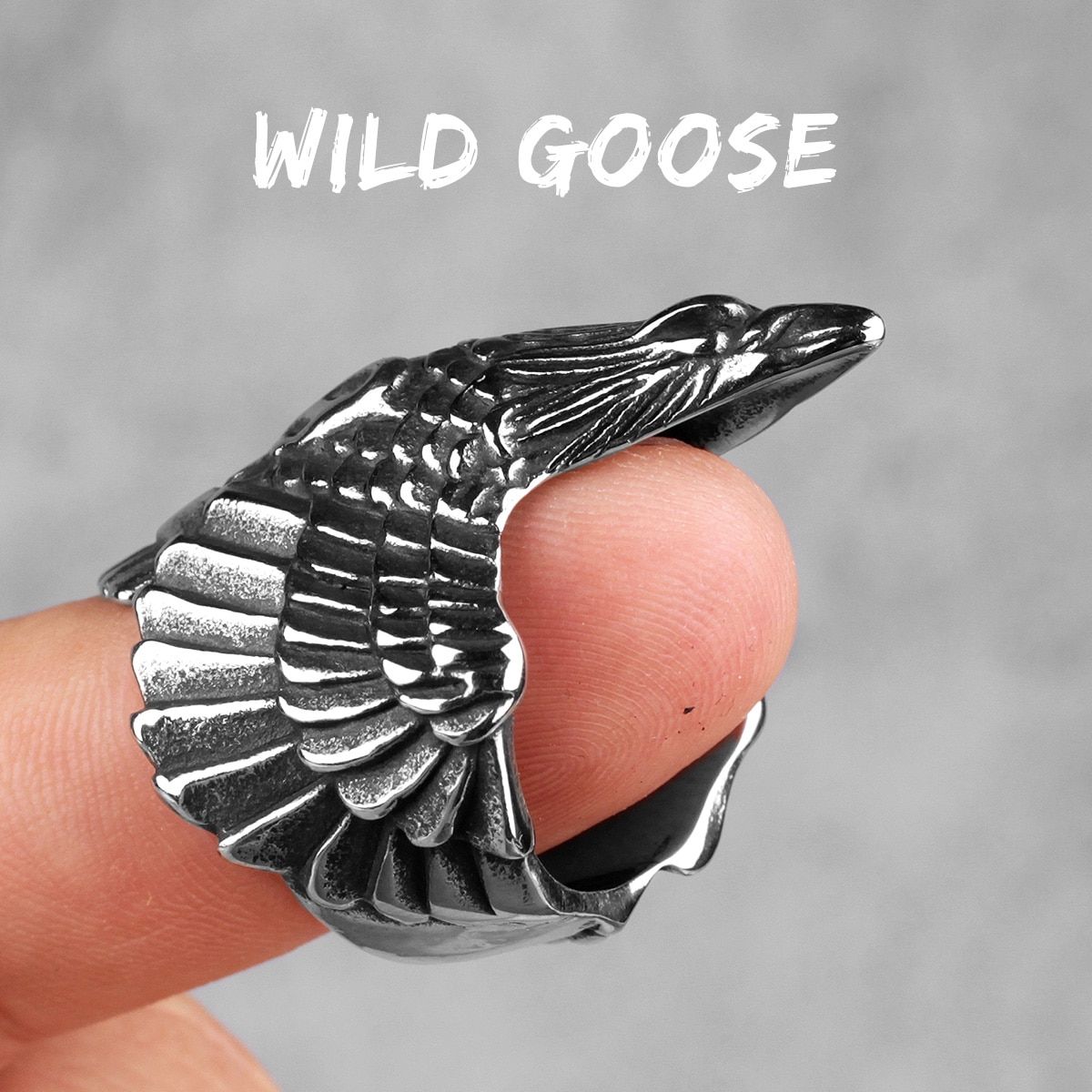 Stainless Steel Men Rings Flying Eagle Punk Rock Hip Hop Personality for Biker Male Boyfriend Jewelry Creativity Gift Wholesale