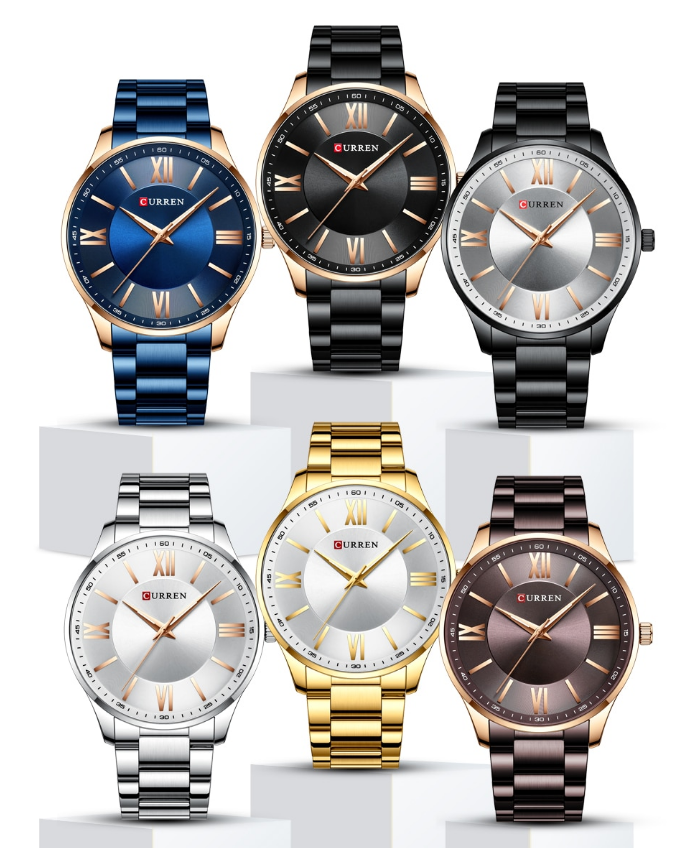 CURREN 8383 Stainless Steel Mens Watches New Simple and Classic Quartz Business Watch Thin Clock for Men