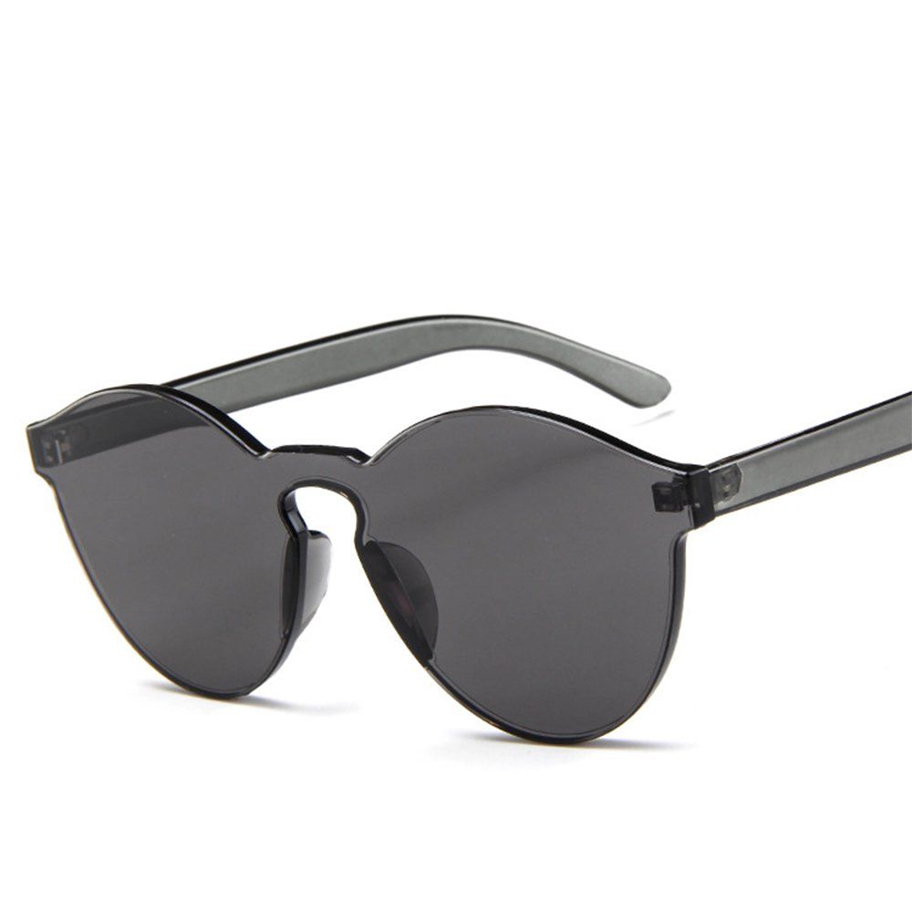 European And American Fashion Siamese Glasses Trend Personality Sunglasses Retro Transparent Sunglasses Jelly Color Sunglasses