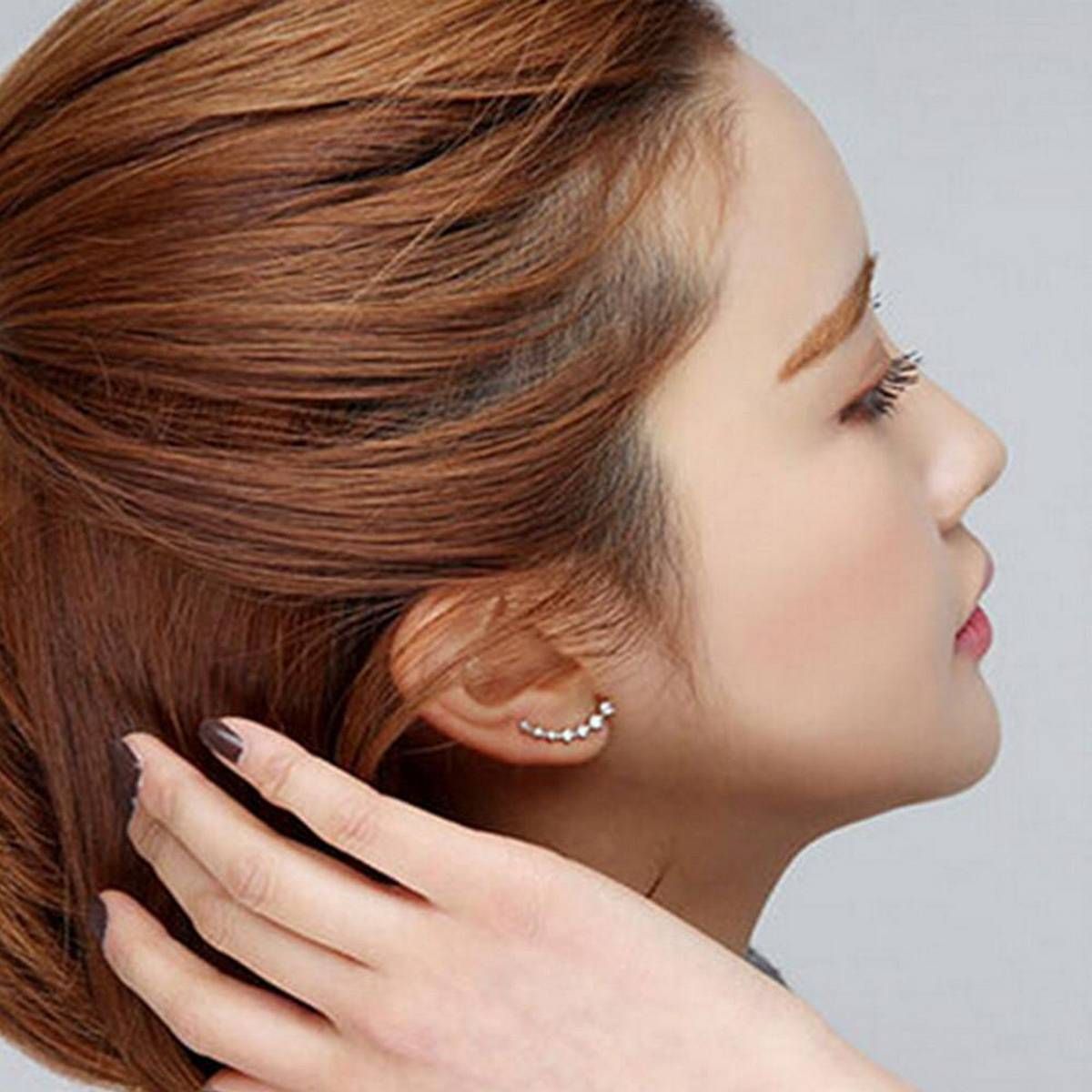 Earring Women Fashion Rhinestone Gold Silver Crystal EarEar Hook Stud
