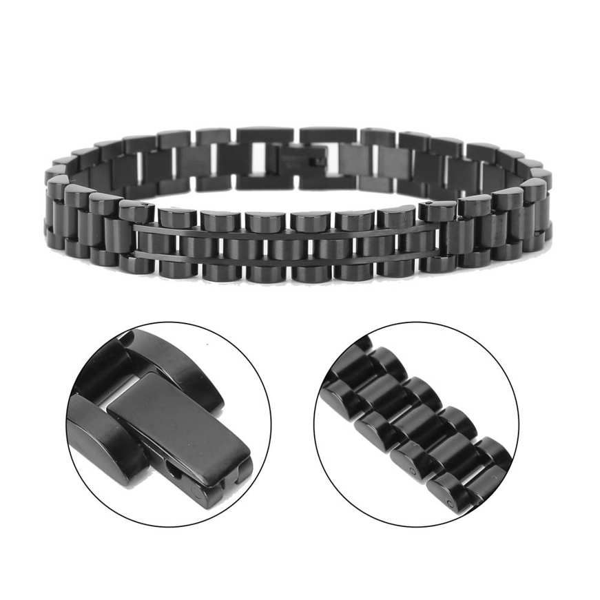 Metal Bracelet Black Stylish Unisex Stainless Steel Alloy Jewelry Accessories