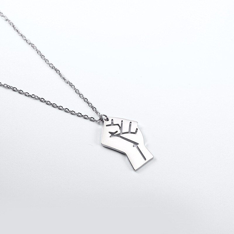 Feminist Necklace Resist Fist Pendant Power Necklace Solidarity African Ethnic Symbol of Strength and Unity Jewellery For Him(null)