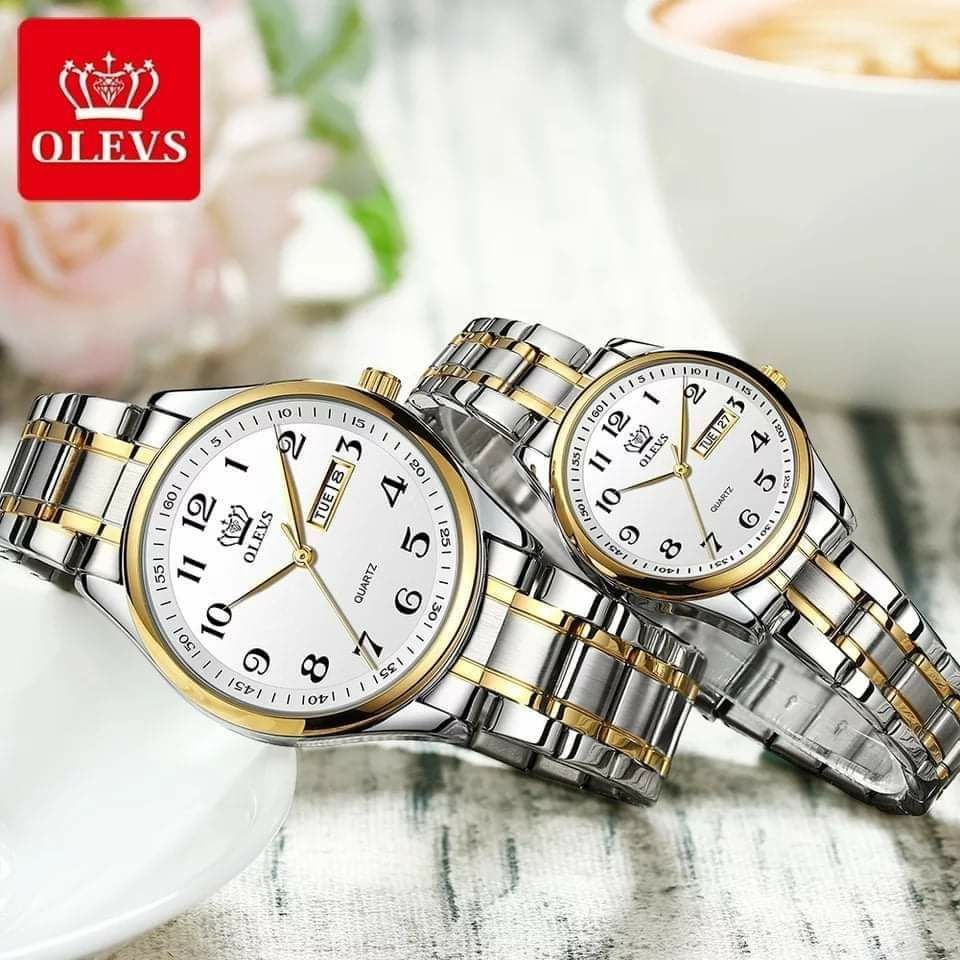 OLEVS 5567 TOP BRAND COUPLE QUARTZ WATCH WATERPROOF STAINLESS STEEL WATCHSTRAP WRISTWATCH LOVER WRISTWATCH
