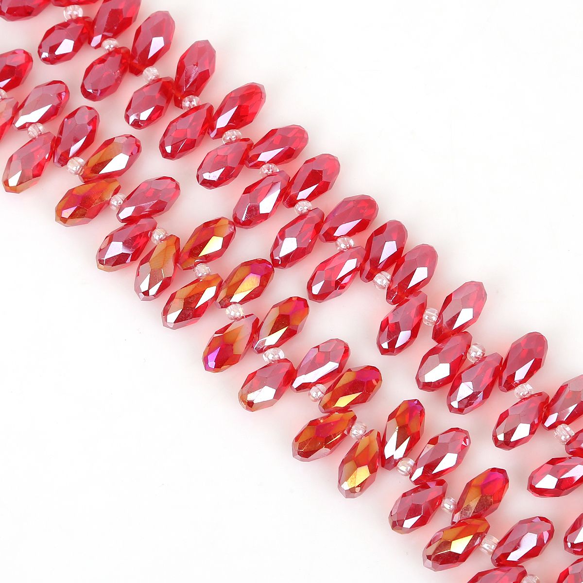 50Pcs 6x12mm Teardrop Austrian Crystal Loose Spacer Glass Beads DIY Jewelry Making For Bracelet