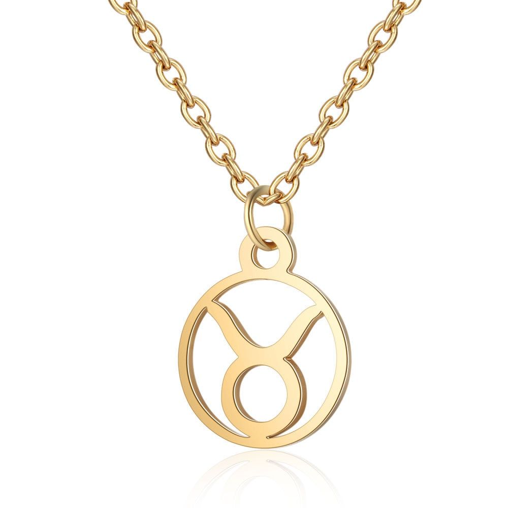SMJEL Stainless Steel Star Zodiac Sign Necklaces Women 12 Constellation Necklace For Girls Jewelry Collares Largos Kolye