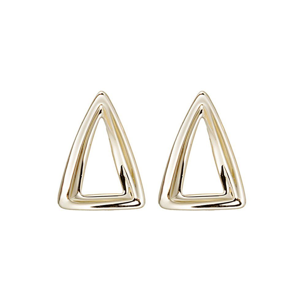 Silver Needle Retro Style Design Triangle Geometric Irregular Earrings
