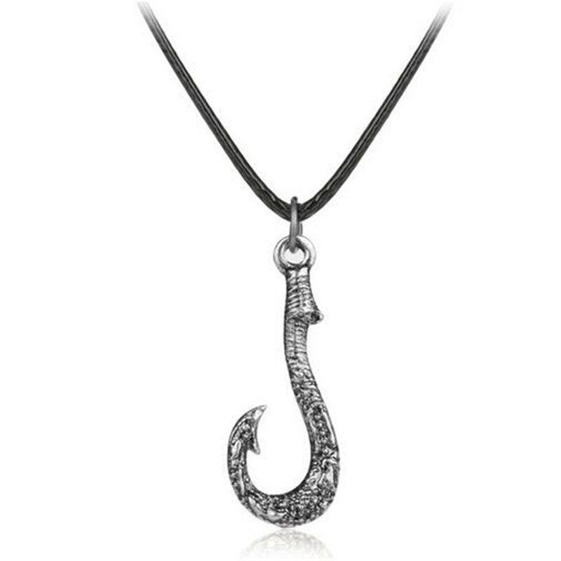 Shell Necklace Women Choker Men Fish Hook Pendants Necklaces Jewelry Leather Rope Link Chain Charm Necklace(null)