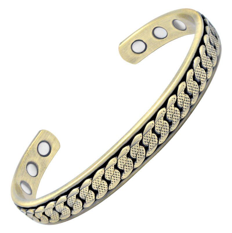 Escalus Unisex Bronze Electroplated Copper Magnetic Bracelet Health Healing Supreme Quality Retro Style Geometry