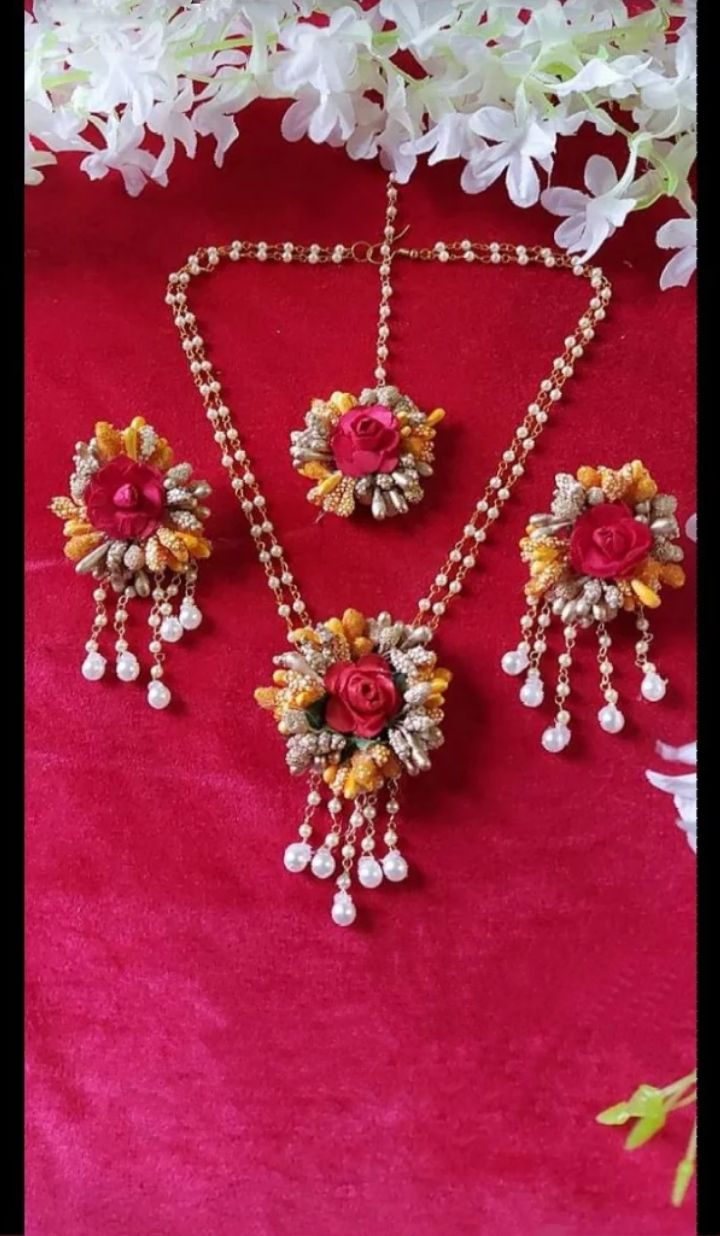 Artificial flower jewellery set for girls and women
