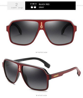 2 with boxDUBERY Brand Design Polarized Sunglasses Men Driving Shades Male Retro Sun Glasses For Men Summer Mirror Goggle Oculos d103