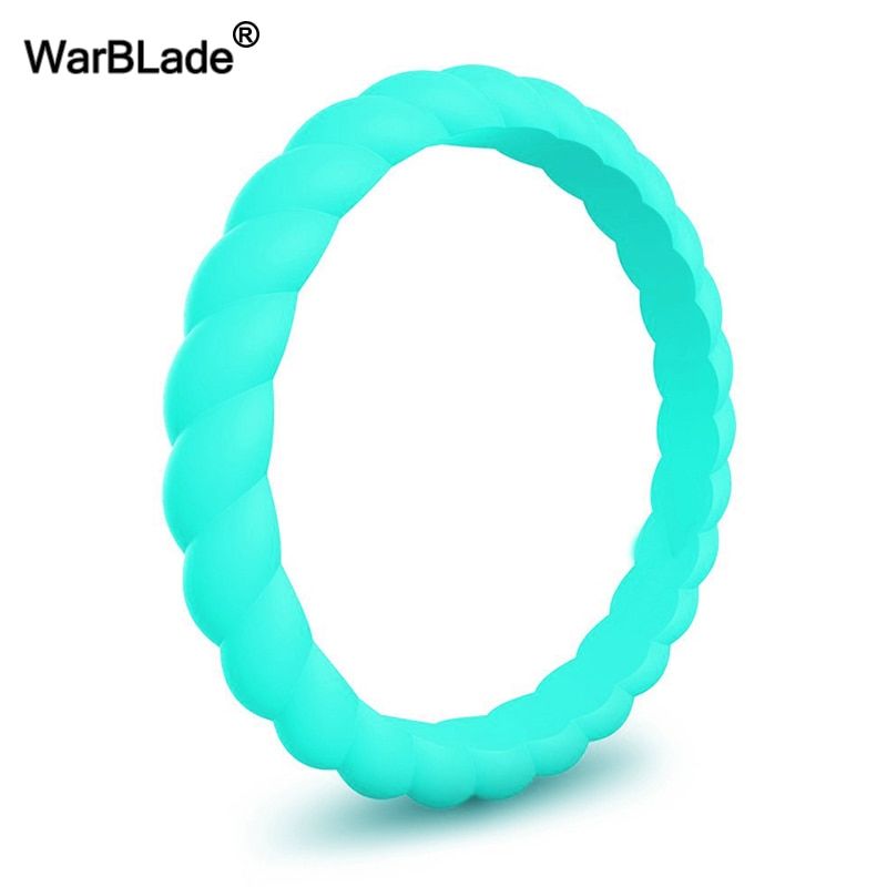 WBL 3mm Thin Braided Silicone Rings For Women Engagement Wedding Rings Hypoallergenic Crossfit Flexible Woven Rubber Finger Ring
