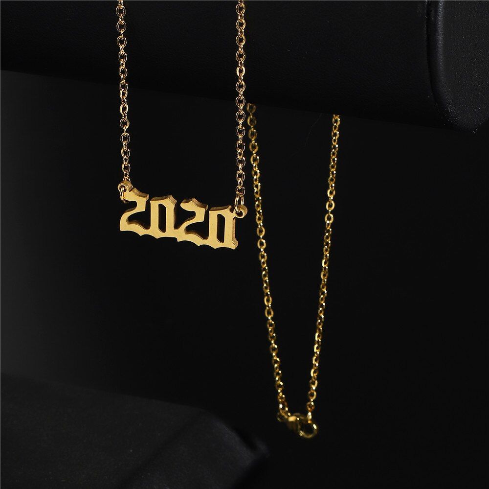 Birth Year Necklaces For Women Men Year Necklace Collier Femme bff 1970 To 2020 Date Necklaces & Pendants
