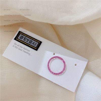 HUANZHI 2020  Korea Chic Transparent Colorful Minimalist Acrylic Resin Thin Ring for Women Girls Jewelry Party Gifts