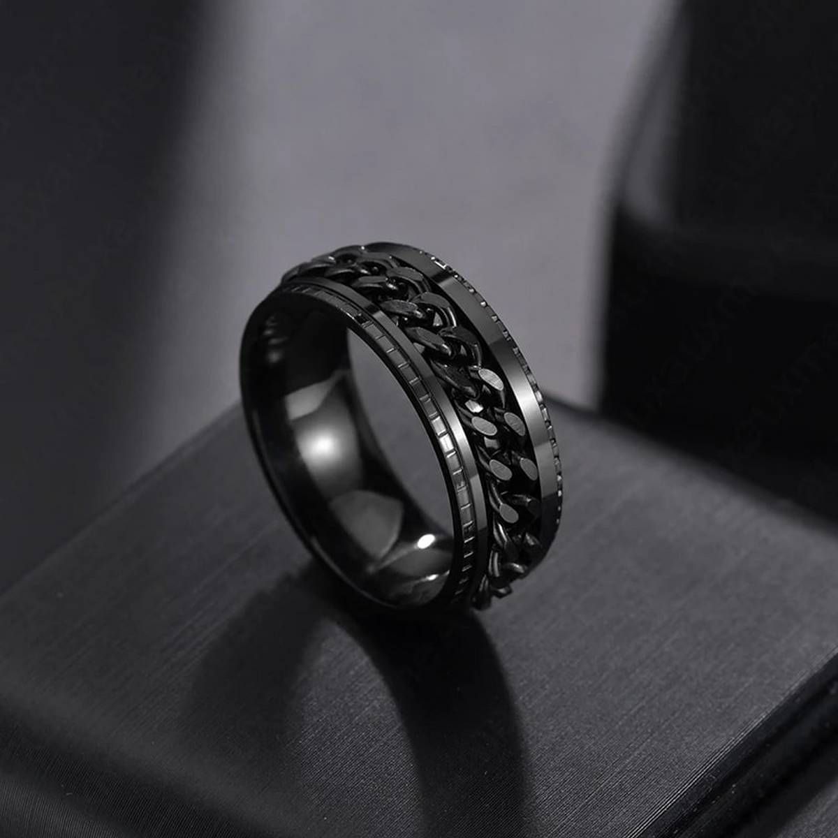 Black Stainless Steel Finger Ring