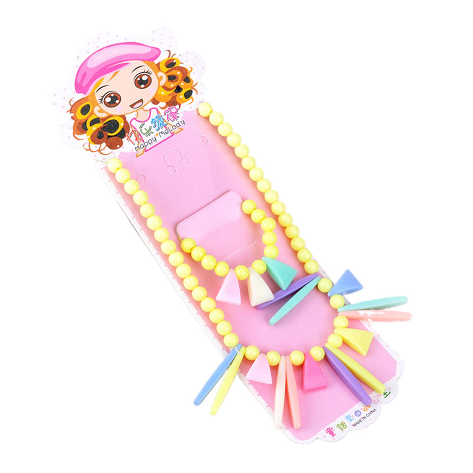Kids Girls Candy Color Beads Flower Pendant Necklace Bracelet Bangle Jewelry Set