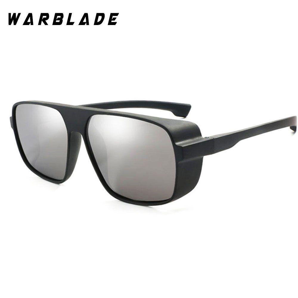 silver lensWarBLade Fashion Men Polarized Sunglasses Yellow Lens Night Vision Sun Glasses Male UV400 Protection Driving Goggle Eyewears