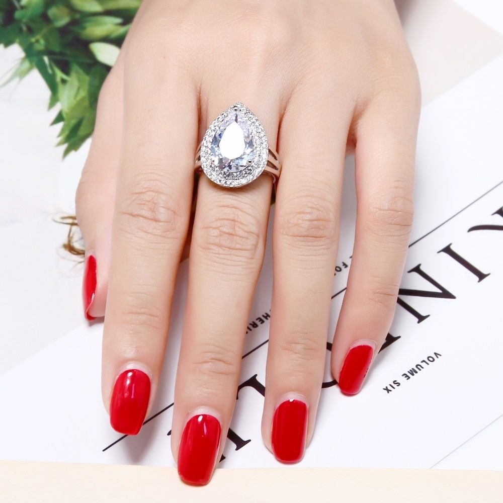 DreamCarnival 1989 Solitaire CZ Wedding Ring For Women Bagues Femme Rhodium Gold Color Anillos Mujer Alyan SJ13109