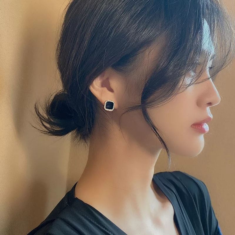 Crystal Acrylic Minimalist Korean Fashion Geometric Enamel Earring