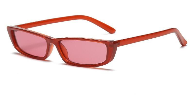 C5 red redRectangle Sunglasses Women Luxury Designer Small narrow Glasses Classic Brand Shades Female Male Retro Black Red Sun glasses 90s