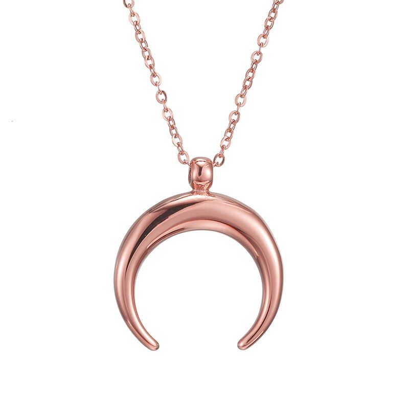 SKQIR Simple Style Crescent Nacklace 4 Colors Stainless Steel Chain Choker Moon Pendant Women Best Friends Girl Gift Jewelry