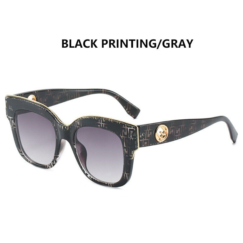 1918 BLACK PRINTINGFashion Luxury Round Gradient Sunglasses Women Retro Classic Frame Mirror Sunglasses Brand Designer UV400