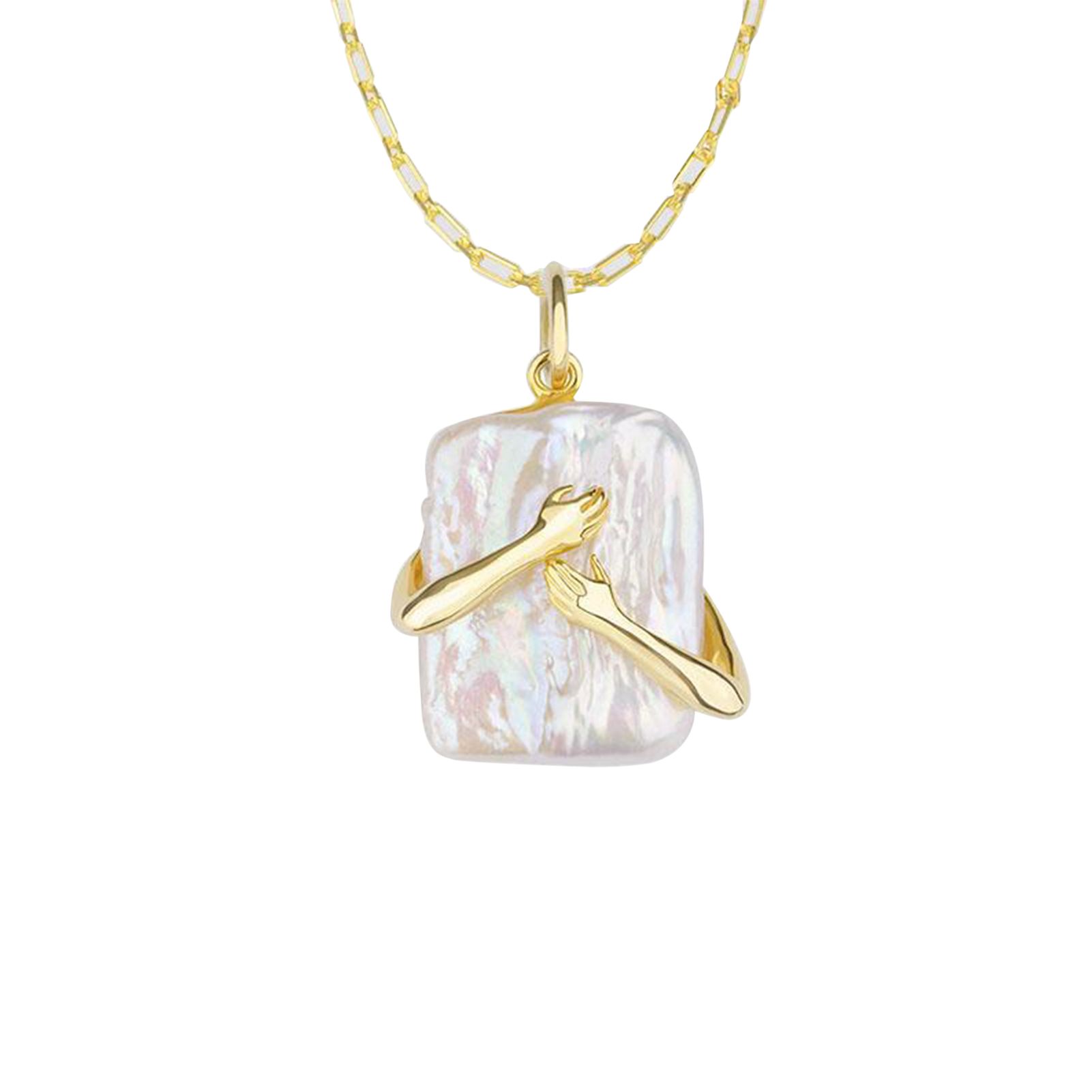 Women Fashion Square Baroque Necklace Pendant for Daily Outfit